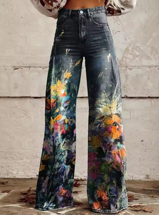 Van Elst Mode®| Boho Chic Vloeiende en Comfortabele Broek