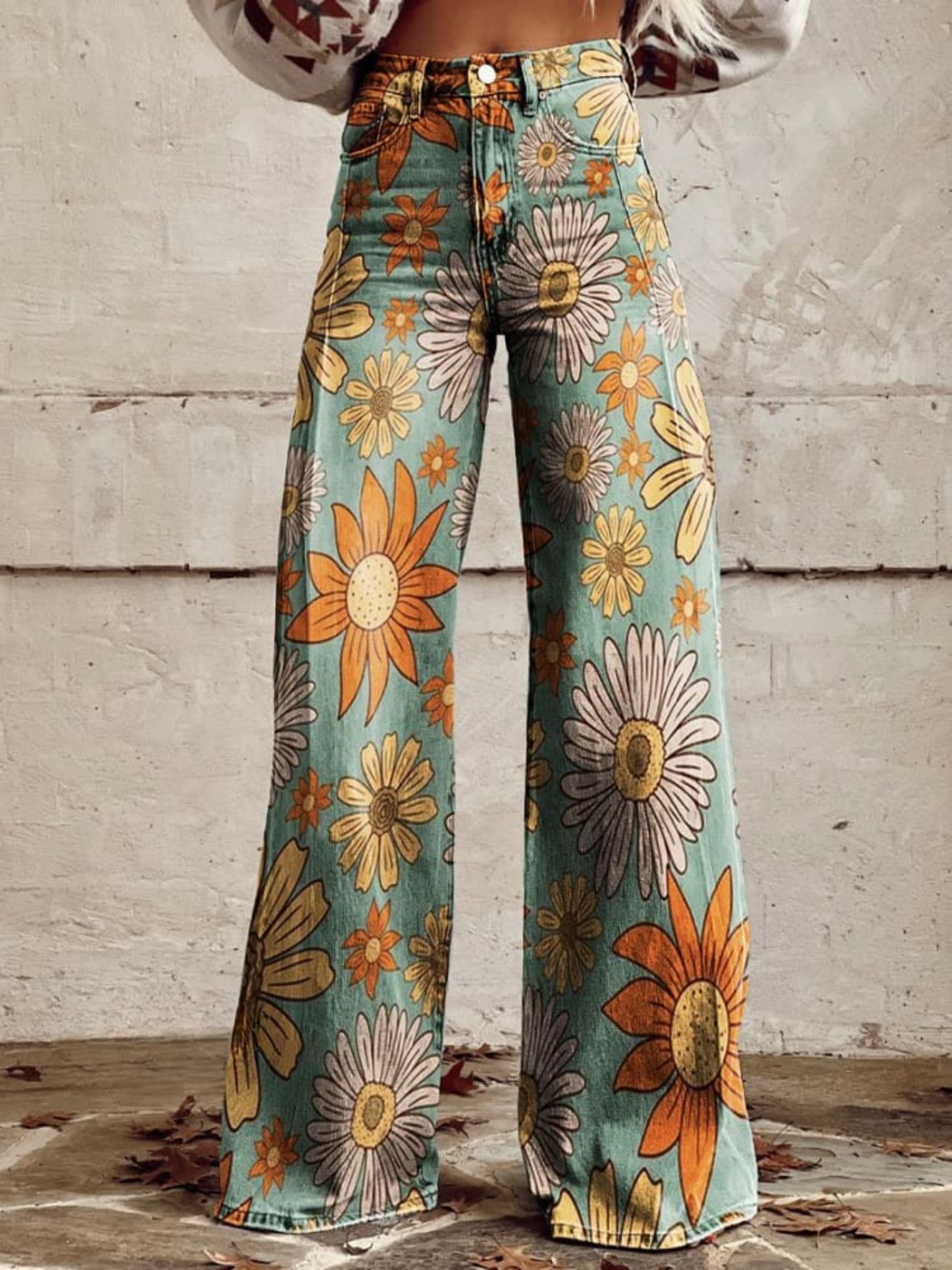 Van Elst Mode®| Vintage Bloemenpatroon Palazzo Broek