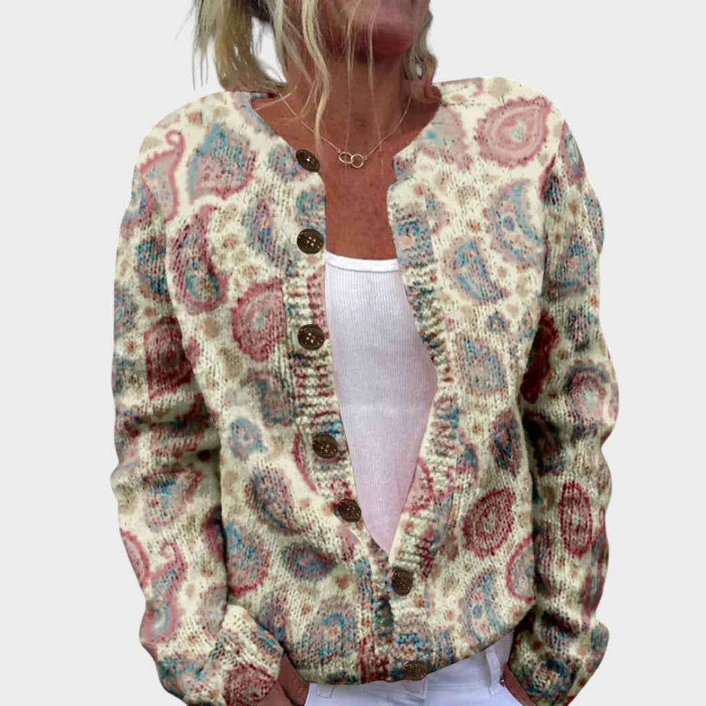 Leonor - Cardigan Floral de Outono