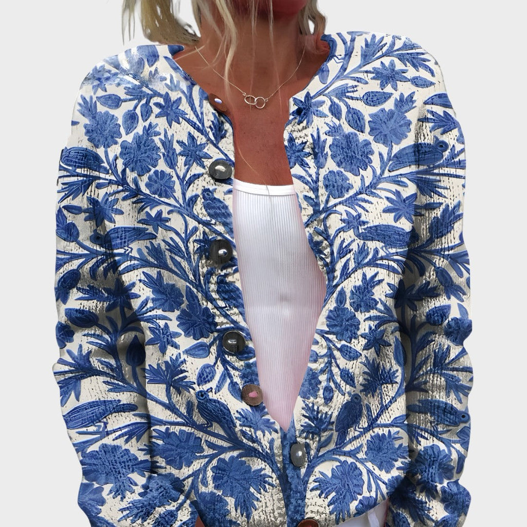 Leonor - Cardigan Floral de Outono
