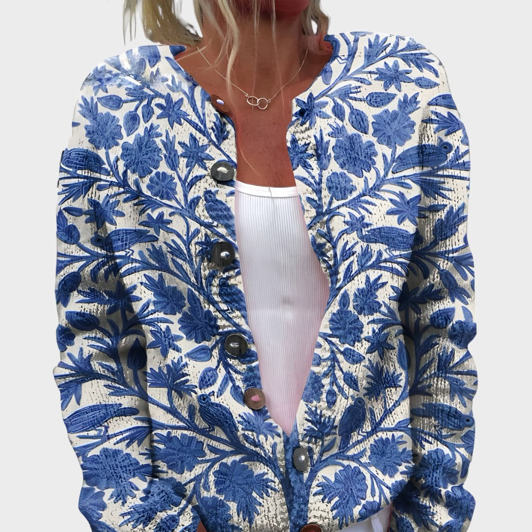 Leonor - Cardigan Floral de Outono