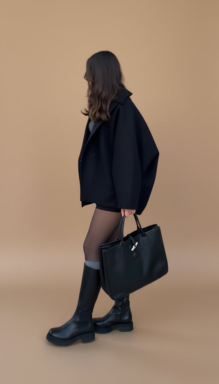 Matilde | Casaco Curto Trespassado – Elegância e Conforto Intemporal
