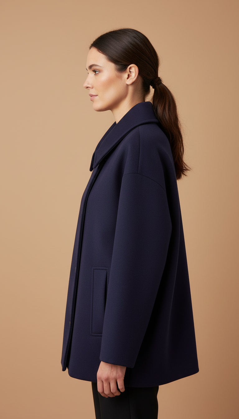 Matilde | Casaco Curto Trespassado – Elegância e Conforto Intemporal