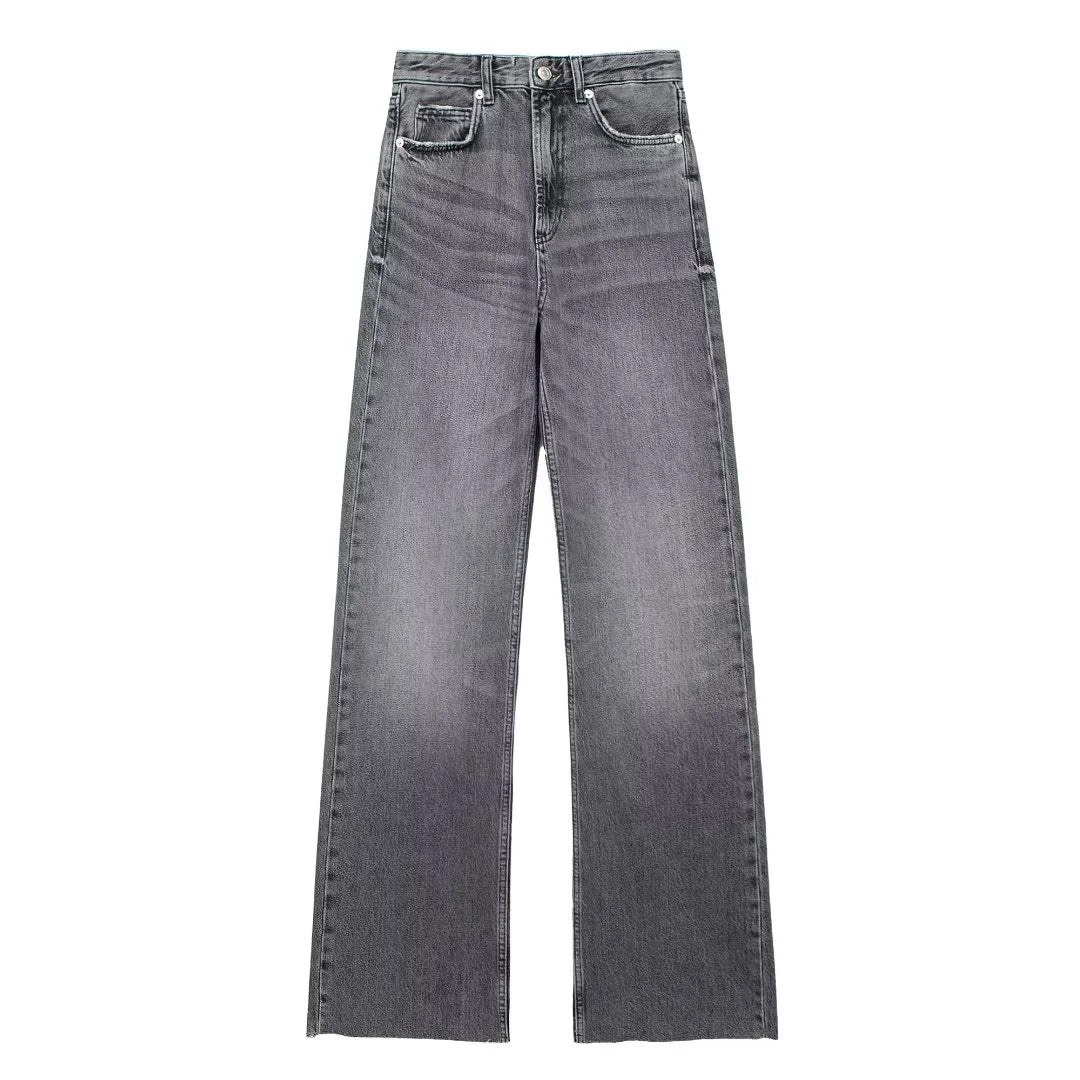 Van Elst Mode® | Grijze Damesbroek Wide Leg
