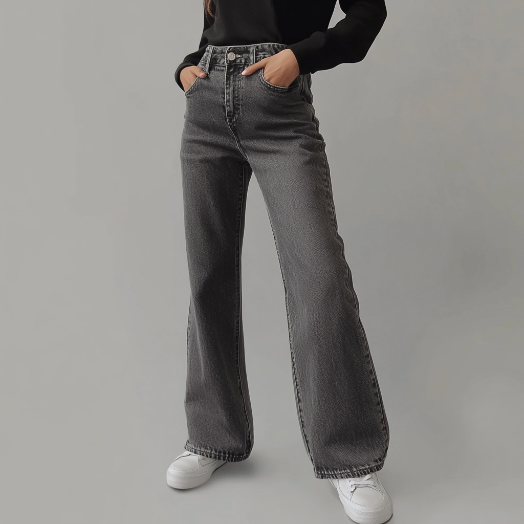 Van Elst Mode® | Grijze Damesbroek Wide Leg