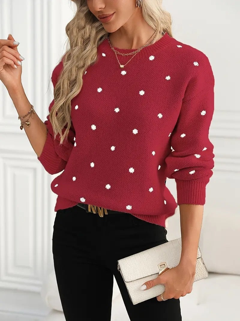 Ana | Camisola Jacquard com Padrão de Bolas