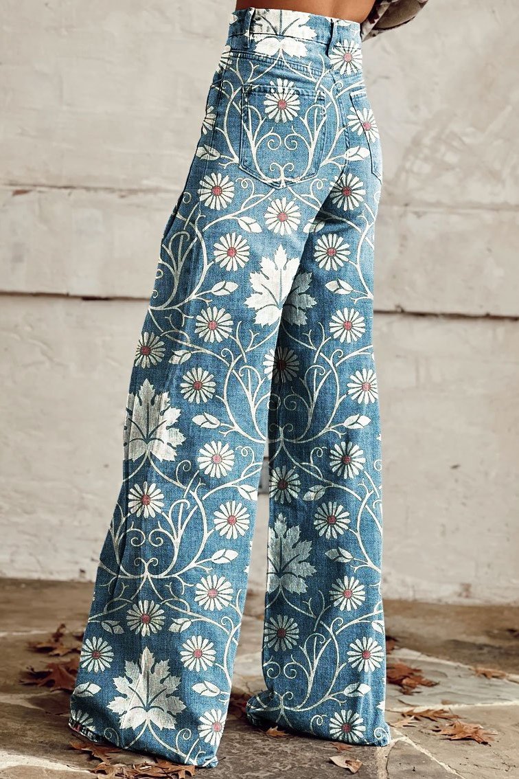 Van Elst Mode®| Elegante Boho Broek met Bloemenpatroon